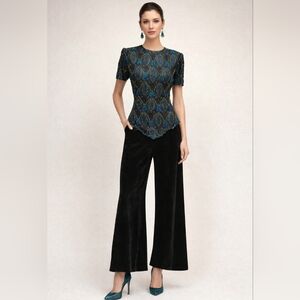 Vintag Laurence Kazar S Silk Beaded Sequin Jewel Tones Blouse Holiday Christmas